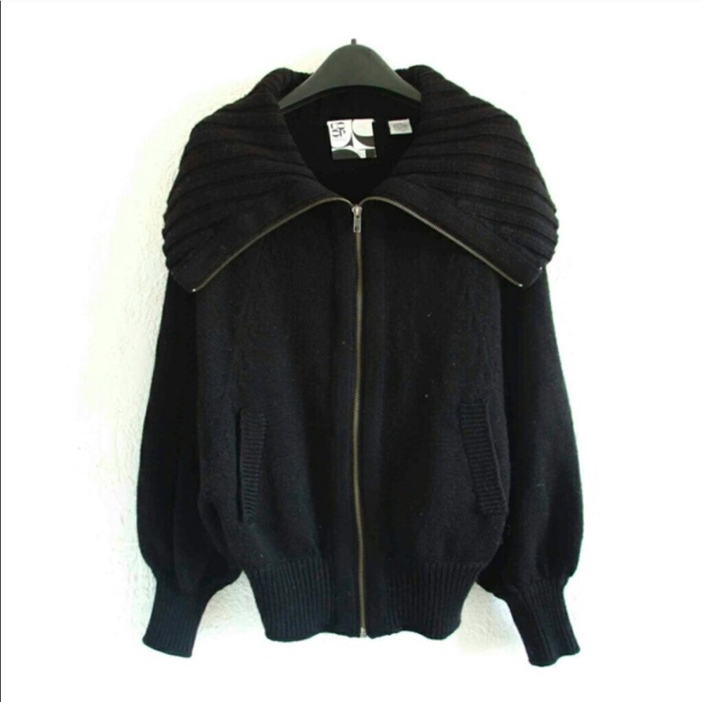 Barneys Wool Knit Sweater Jacket